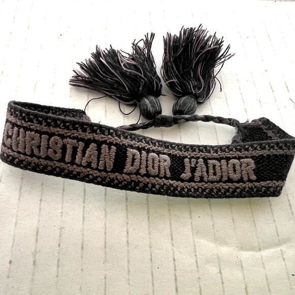 J'ADIOR CLOTH BLACK GRAY BRACELET - Picture 1 of 3